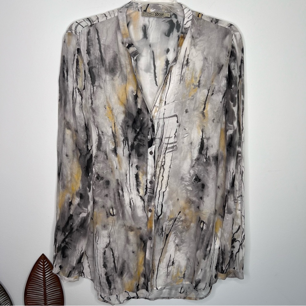 Go by Go Silk Gray‎ Multi Silk Top J22